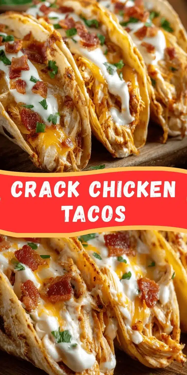 Creamy Cheddar Ranch Chicken Tacos 1 Delicious creamy cheddar ranch chicken tacos served on a wooden board