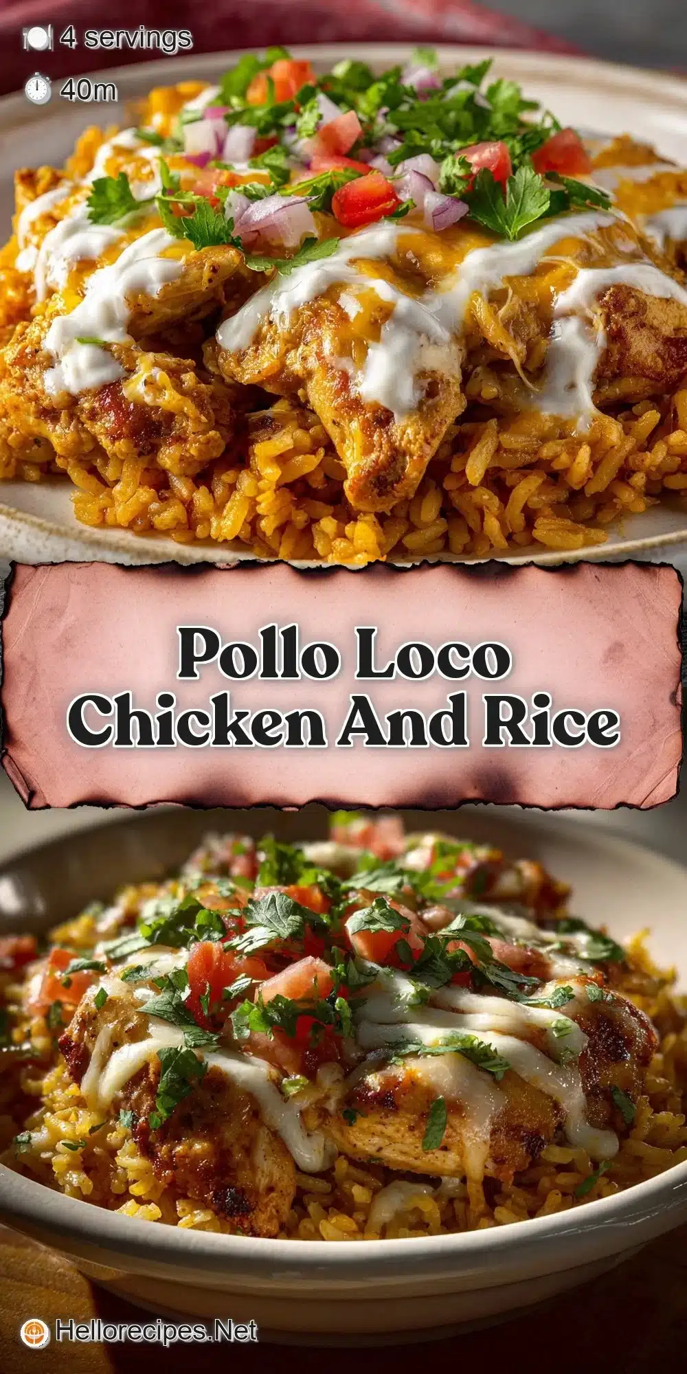 One pan crazy chicken and rice with cheese ready to serve