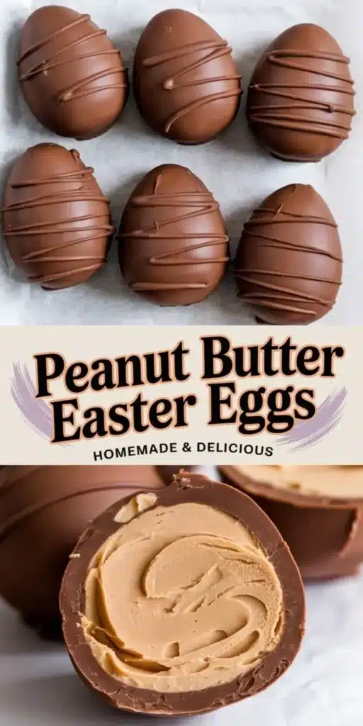Homemade peanut butter Easter eggs covered in chocolate on a plate