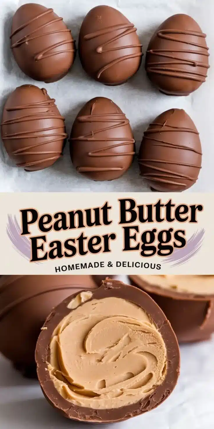 Homemade peanut butter Easter eggs covered in chocolate on a plate