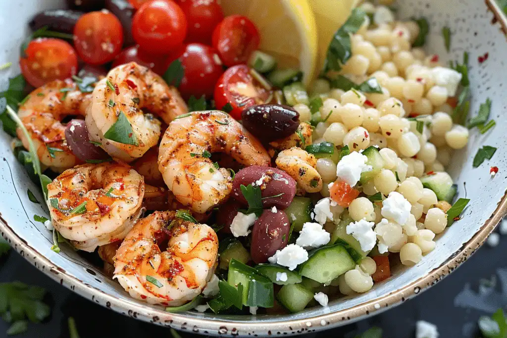Quick Mediterranean Shrimp Bowl | Healthy Greek Meal Prep