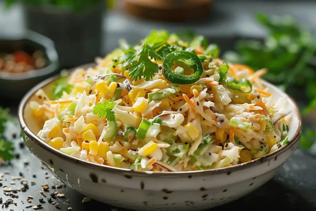 Jalapeno Corn Coleslaw : Bold and Flavorful Summer Side Dish