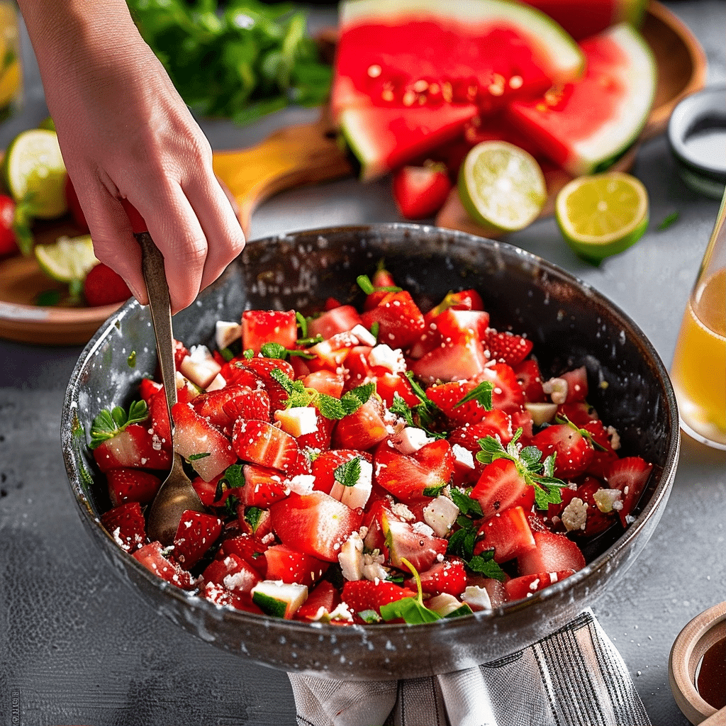 Strawberry Watermelon Salad with Honey Lime Vinaigrette 2 image 1779668027775
