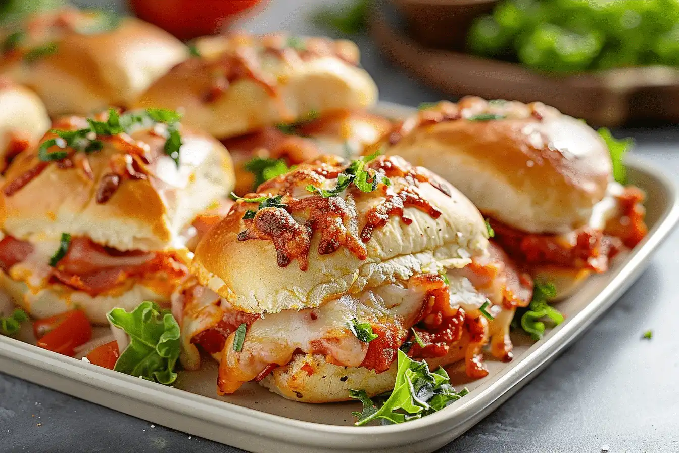 Pizza Sliders: Cheesy Hawaiian Roll Party Sliders Now 1 Pizza Sliders: Cheesy Hawaiian Roll Party Sliders Now