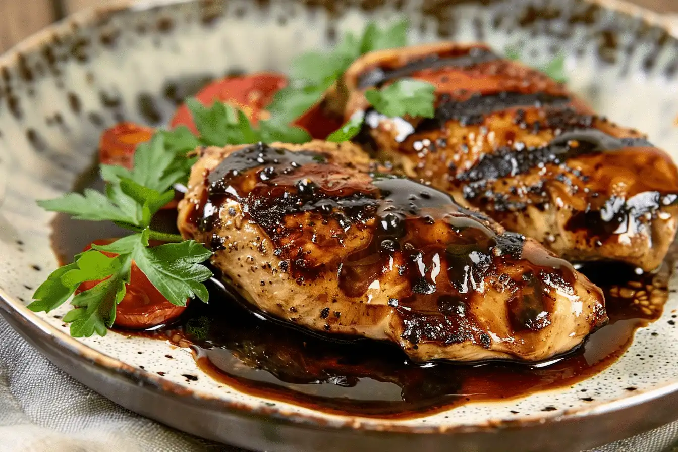 Balsamic Chicken with Tangy Balsamic Glaze and Garlic 1 Balsamic Chicken with Tangy Balsamic Glaze and Garlic