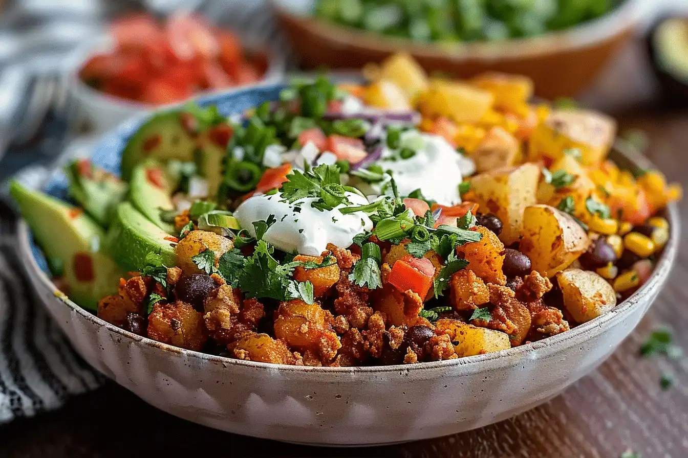 Loaded Potato Taco Bowl: Crispy Potato Taco Bowl Recipe