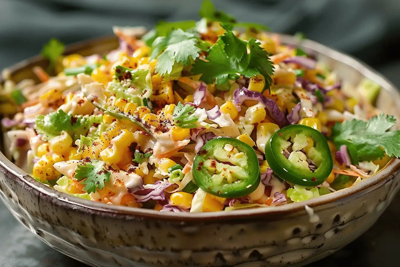 Crispy Jalapeno Corn Coleslaw - Easy Fresh Crunch Salad