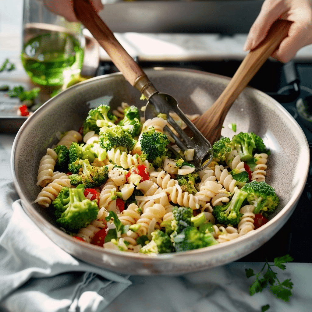 Broccoli Pasta Salad with Lemon Tahini Dressing and Pine Nuts 2 image 1780516294536