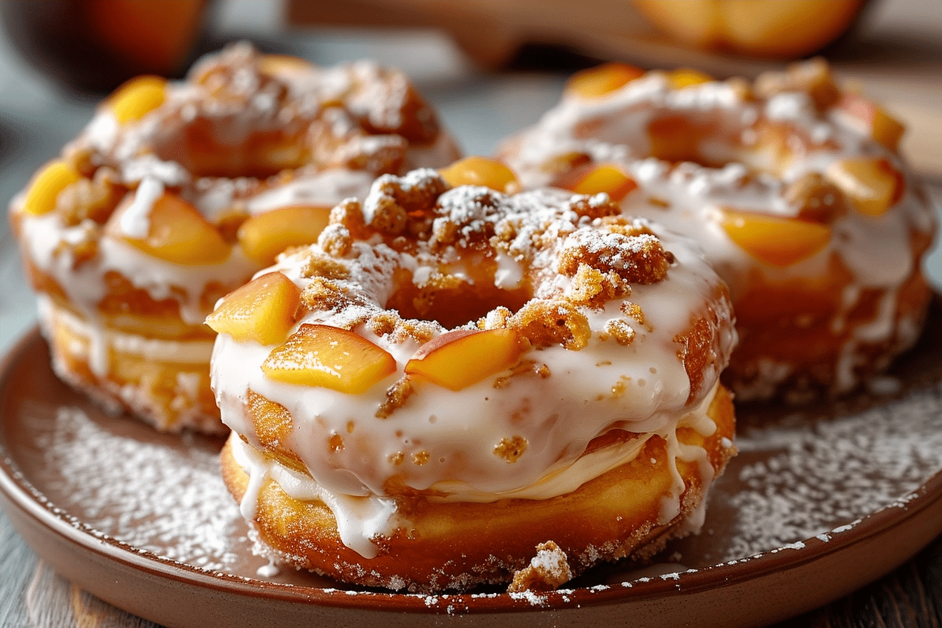 Classic Peach Cobbler Cheesecake Donuts for Home Bakers 1 Classic Peach Cobbler Cheesecake Donuts for Home Bakers