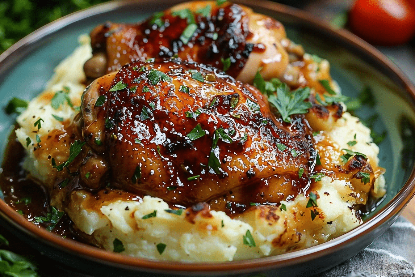 Chipotle Honey Chicken Thighs with Smoked Gouda Mash 1 Chipotle Honey Chicken Thighs with Smoked Gouda Mash