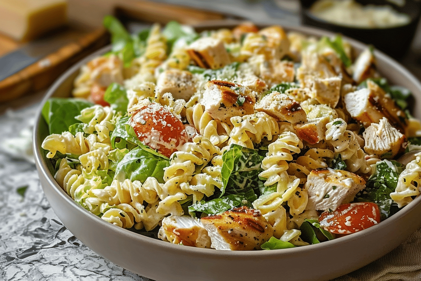 Easy Chicken Caesar Pasta Salad (20 Min) Perfect Lunch 1 Easy Chicken Caesar Pasta Salad (20 Min) Perfect Lunch