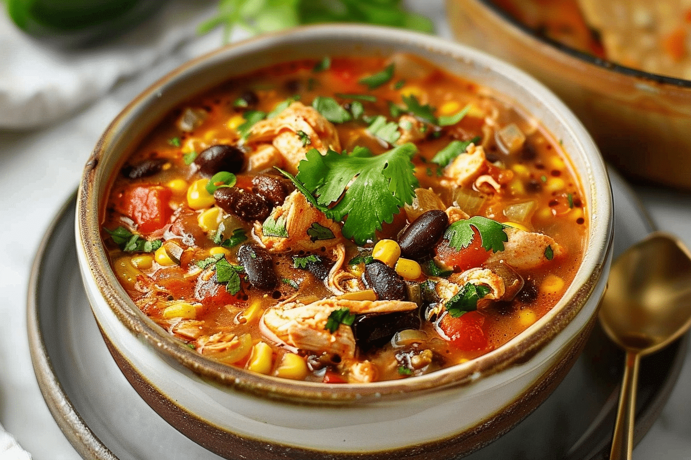 Easy Chicken Taco Soup 30-Minute Healthy Family Dinner 1 Easy Chicken Taco Soup: 30-Minute Healthy Family Dinner
