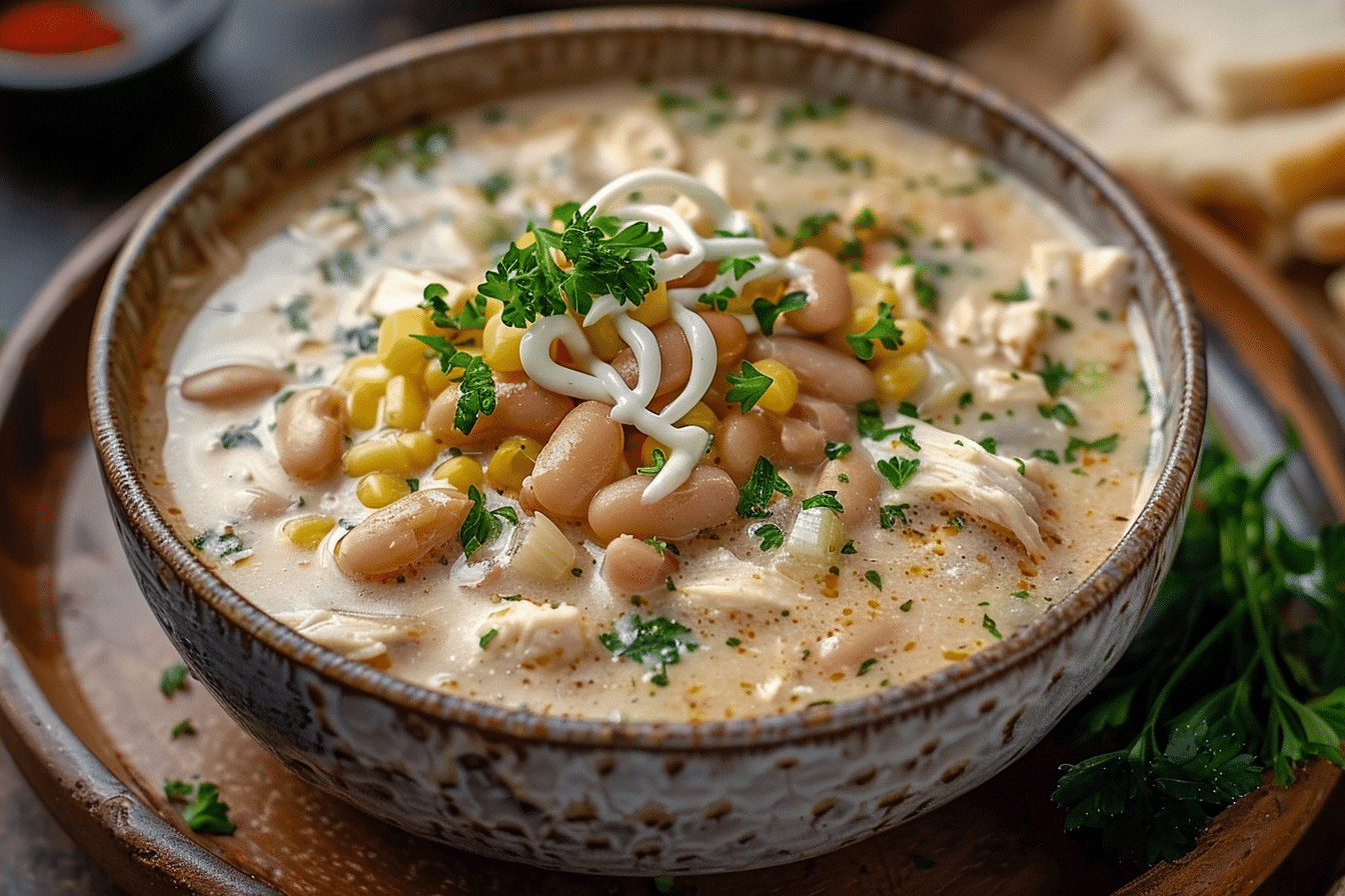 Easy Creamy Crockpot White Chicken Chili Recipe
