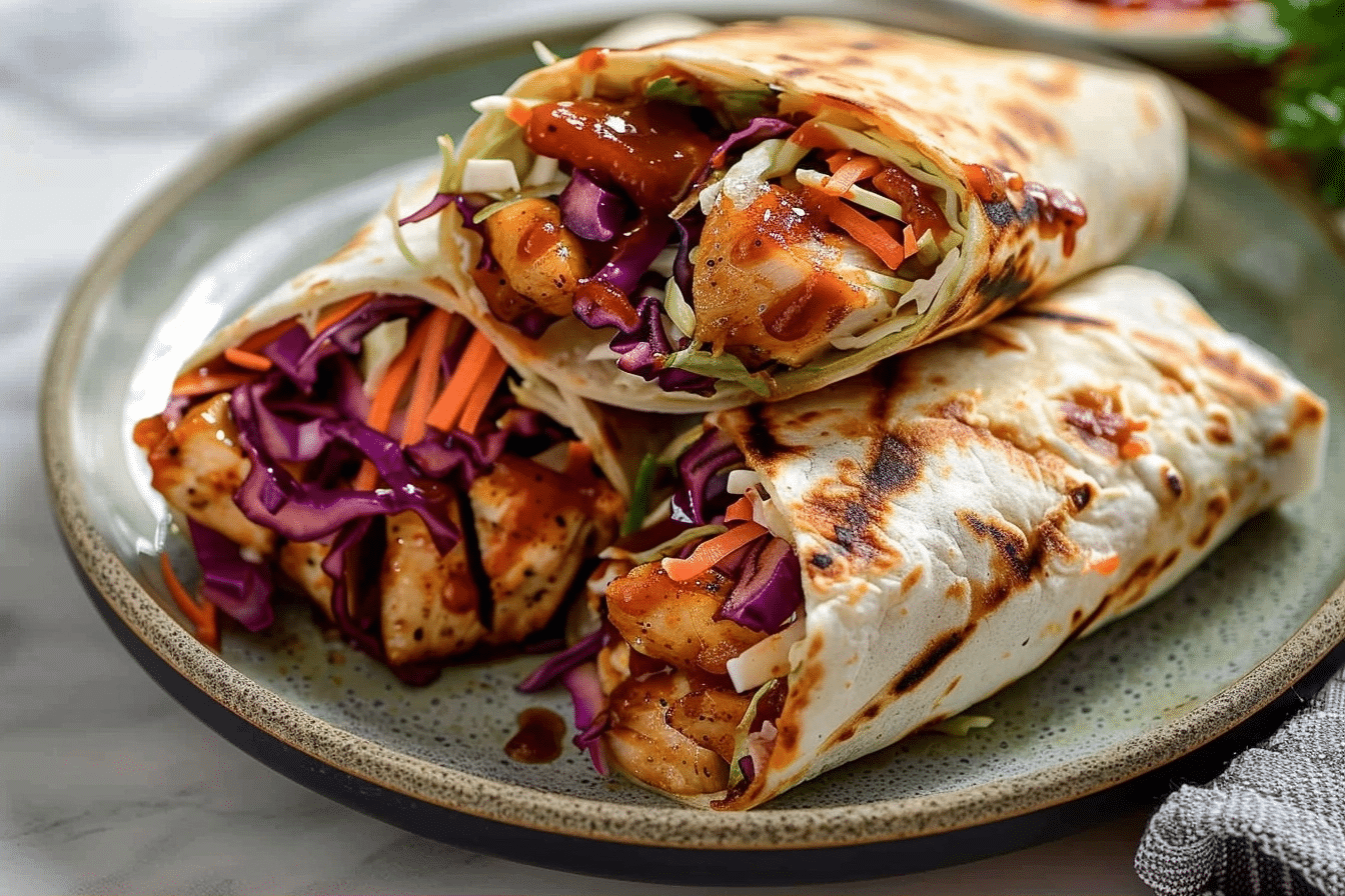 Smoky BBQ Chicken & Crunchy Coleslaw Wraps: A Flavorful Twist! 1 Smoky BBQ Chicken & Crunchy Coleslaw Wraps: A Flavorful Twist!