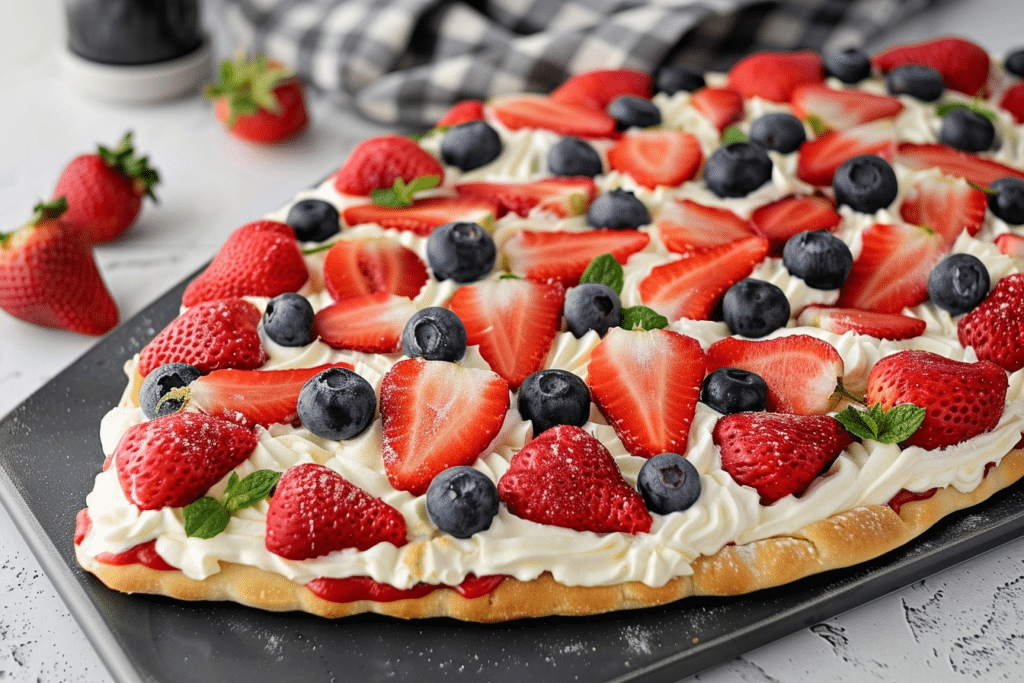 Red White and Blue Fruit Pizza: Festive Patriotic Recipe