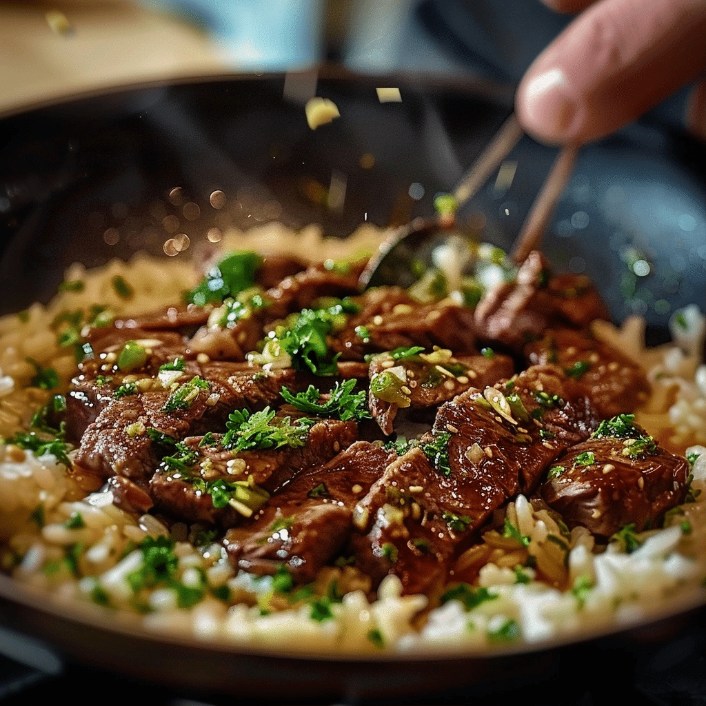 Honey Garlic Butter Steak and Rice Skillet Recipe 2 image 1784762617280